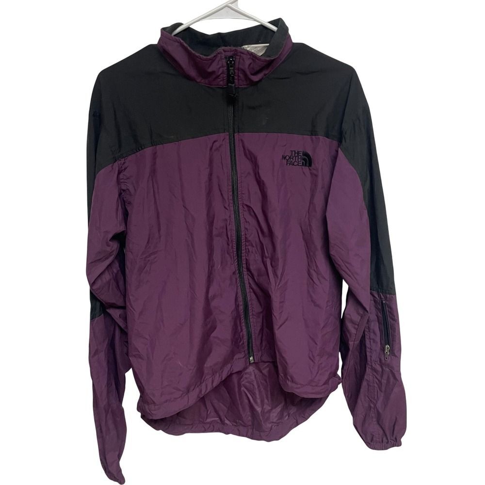 The North Face Jacket Purple Black Windbreaker Mens Size Large Zip Up